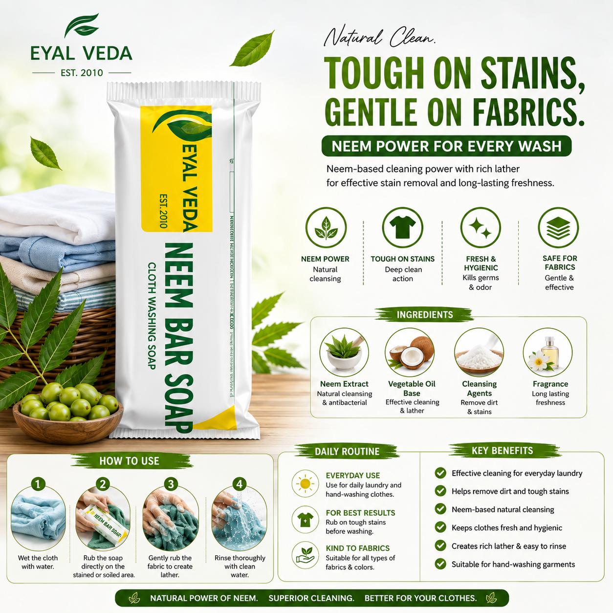 Neem bar soap(laundry bar)