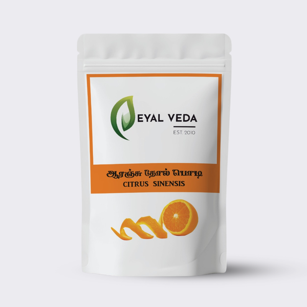 Orange peel powder for glowing skin made from dried Citrus Sinensis rich in vitamin C