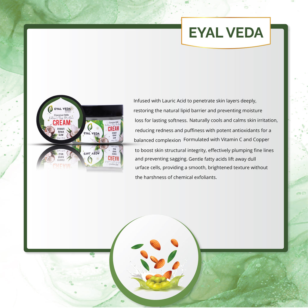 Natural coconut milk cream with nourishing skincare benefits