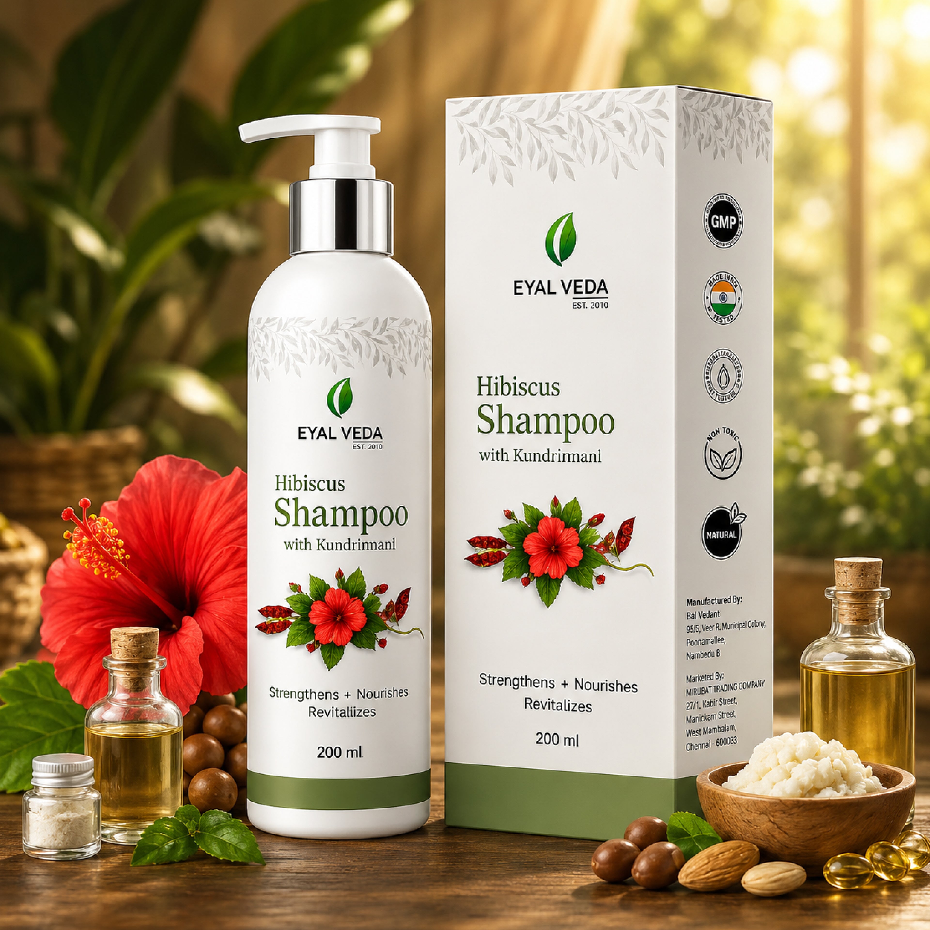 Hibiscus with Kundrinmani Shampoo