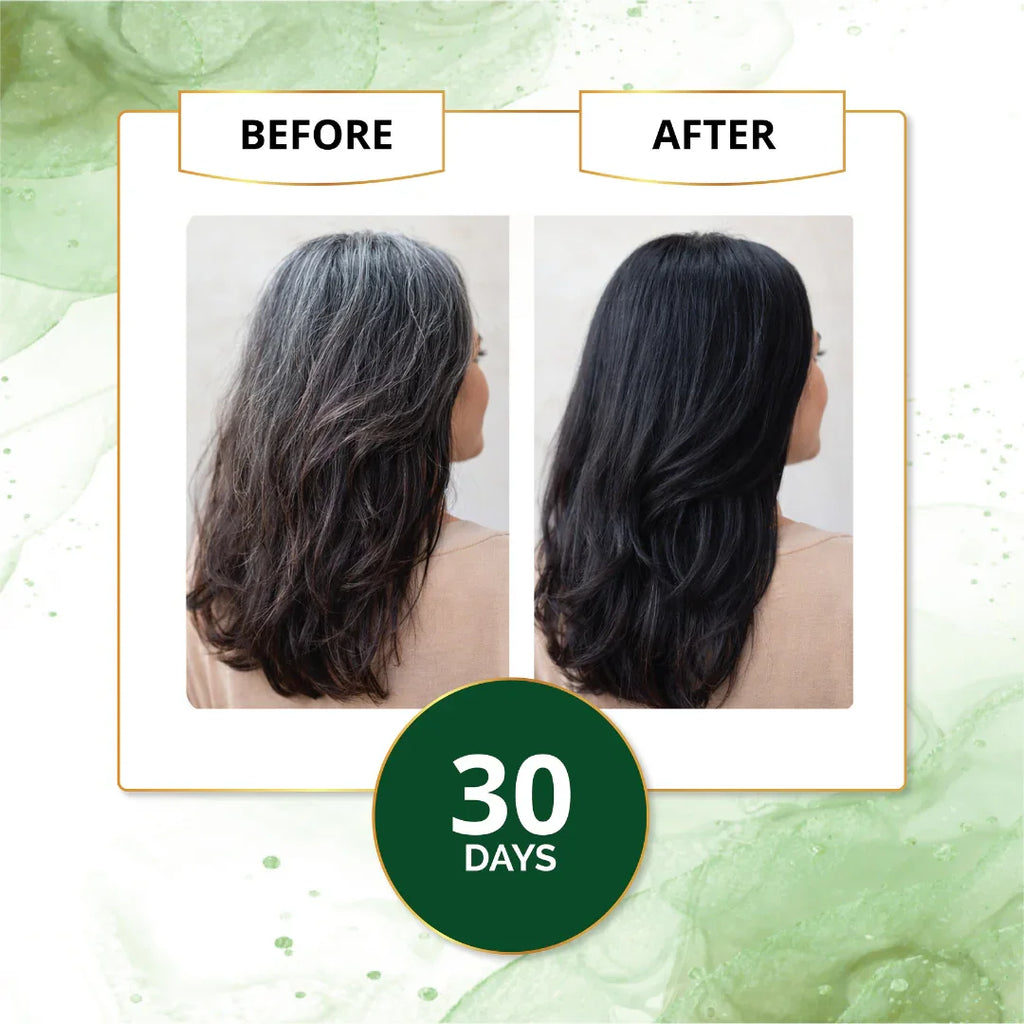 Natural black hair results after using Indigo powder for 30 days