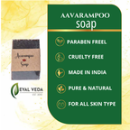 Vital Veda Avarampoo Soap features: Paraben-free, Cruelty-free, and Pure.