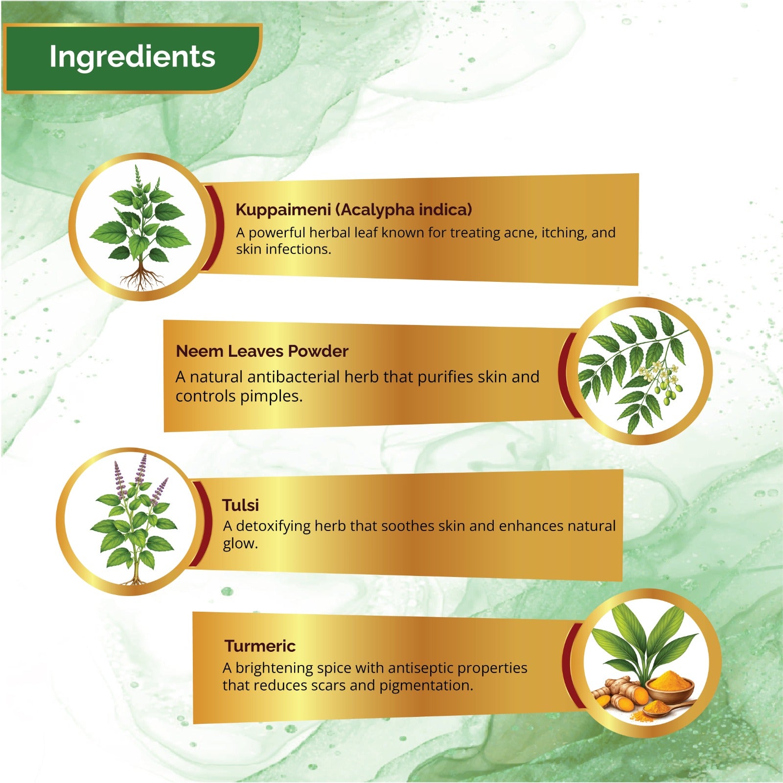 How to use Kuppaimeni powder face pack mix with rose water apply 10 minutes