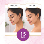 Before and after using rose water toner showing improved skin glow